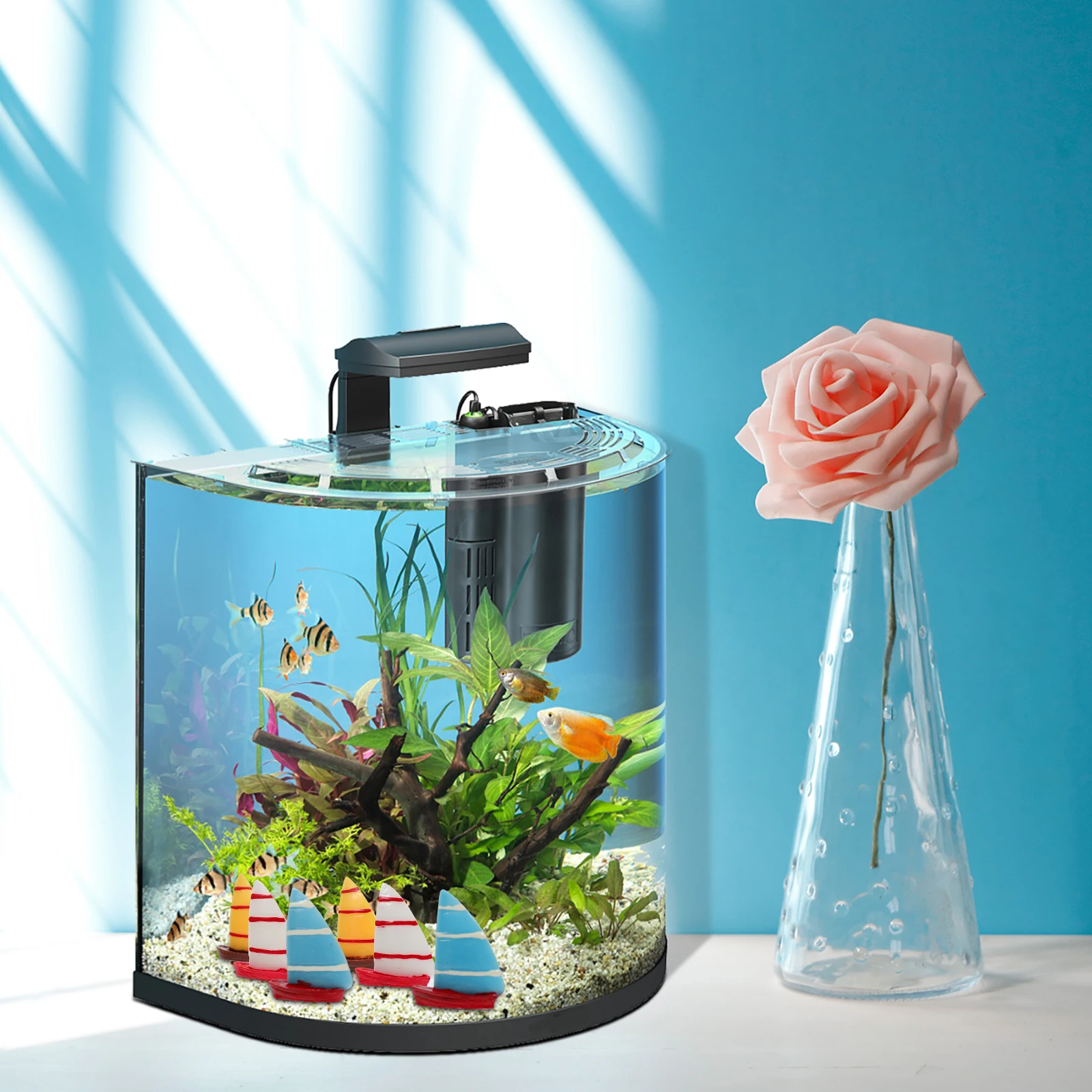

15 Sailing Decoration Aquarium Decorations Boat Ornament Sailboat Nautical Toy Resin Statue