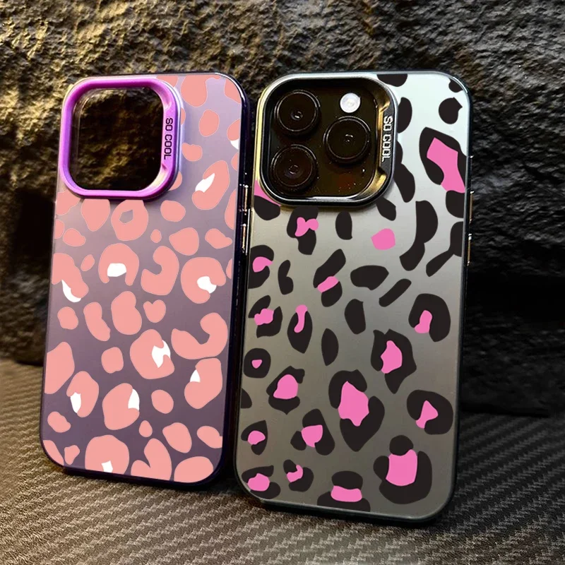 Fashion Leopard Print Graphic Phone Case For iPhone 15 Pro Max 14 Plus 13 12 11 XS X XR 7 8 15 14 Shockproof Matte Bumper Cover