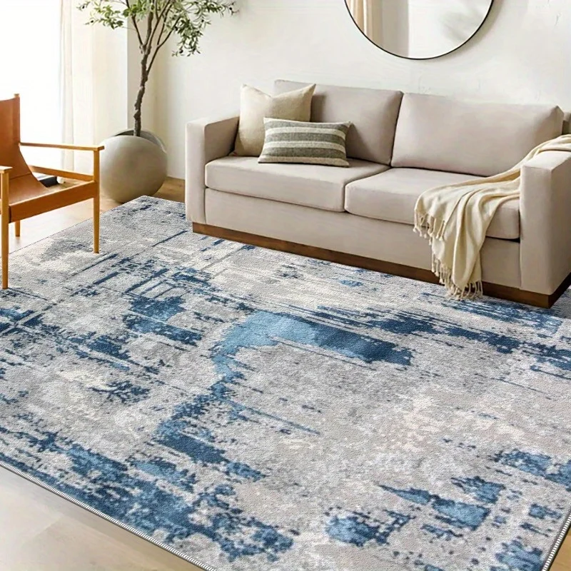 1pc Abstract Grunge Style Region Mat, Lightweight Washable Easy-to-Clean Floor Mat for Living Room, Bedroom, Dining Room, Office, Balcony, Room Accessories