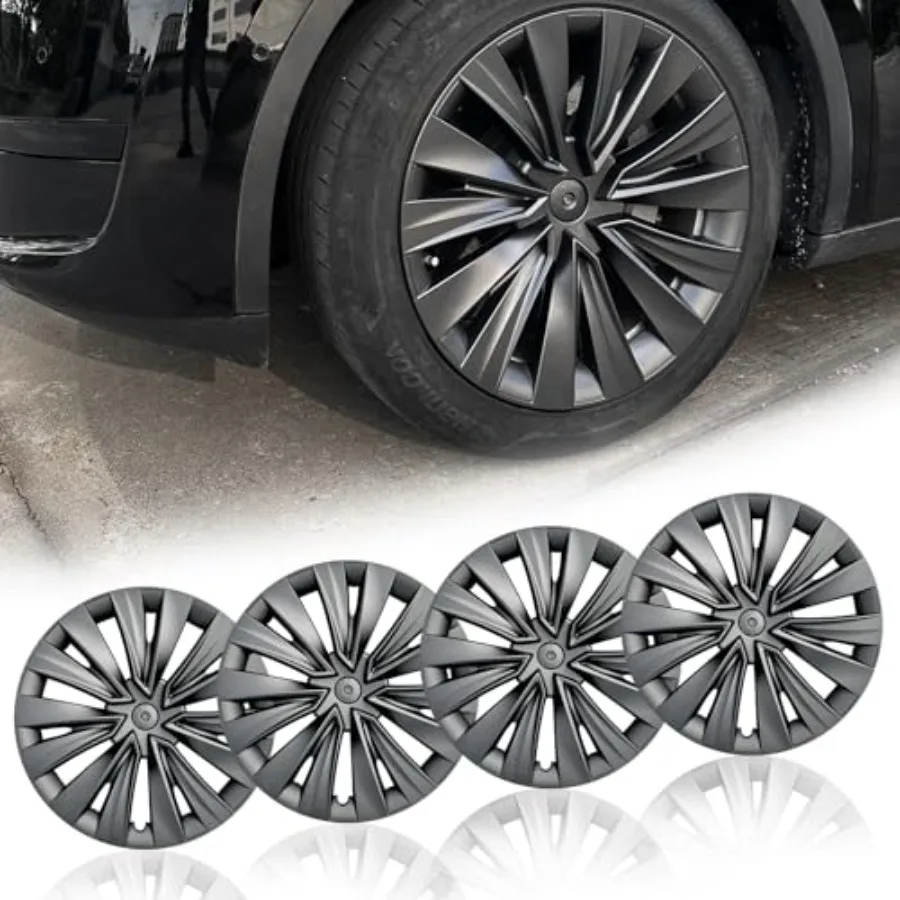

Hubcaps for Tesla Model Y Wheel Cover Hub Caps Wheels Rim Covers Replacement Matte Black Tesla Model Y Accessories 2020-2024