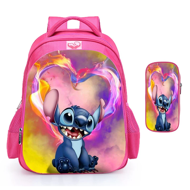 Lilo & Stitch plecaki różowa kreskówka tornister plecak dla dziewcząt dzieci podstawowe oprogramowanie dla dzieci Mochilas dla klasy 1-6