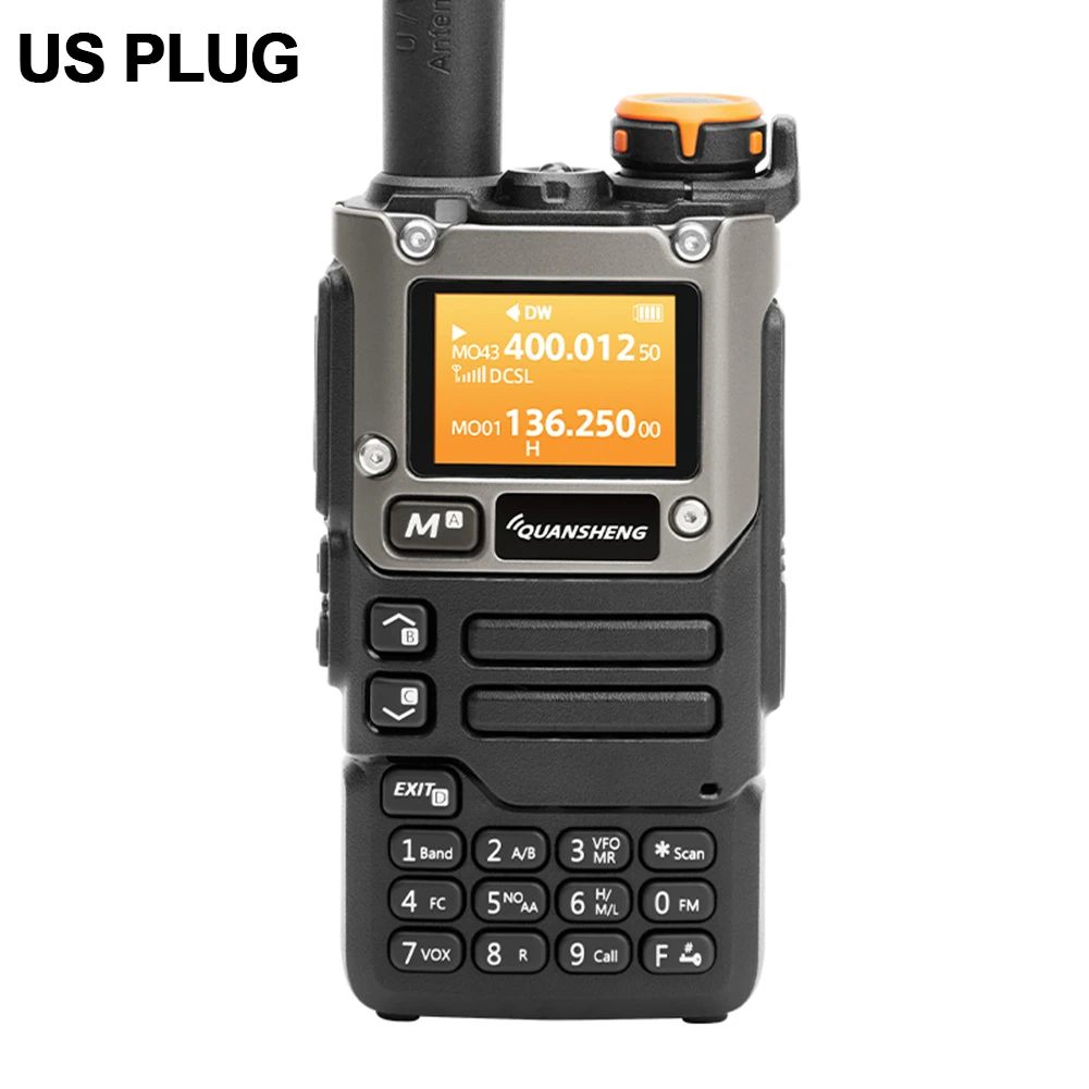 UV-K6 Walkie Talkie portátil, transceptor multi-banda, carregamento tipo C, rádio de banda aérea, Scrambler, 144-146MHz, 430-440MHz