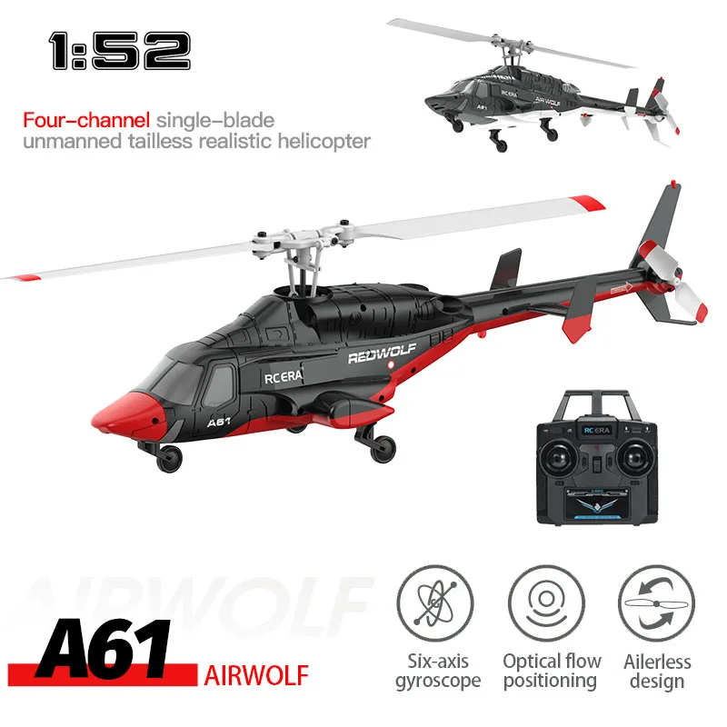 

A61 RC Helicopter 2.4G 6-Aixs Gyroscope 4CH Altitude Hold Optical Flow Simulation Remote Control Airplane Toys For Kids Adults