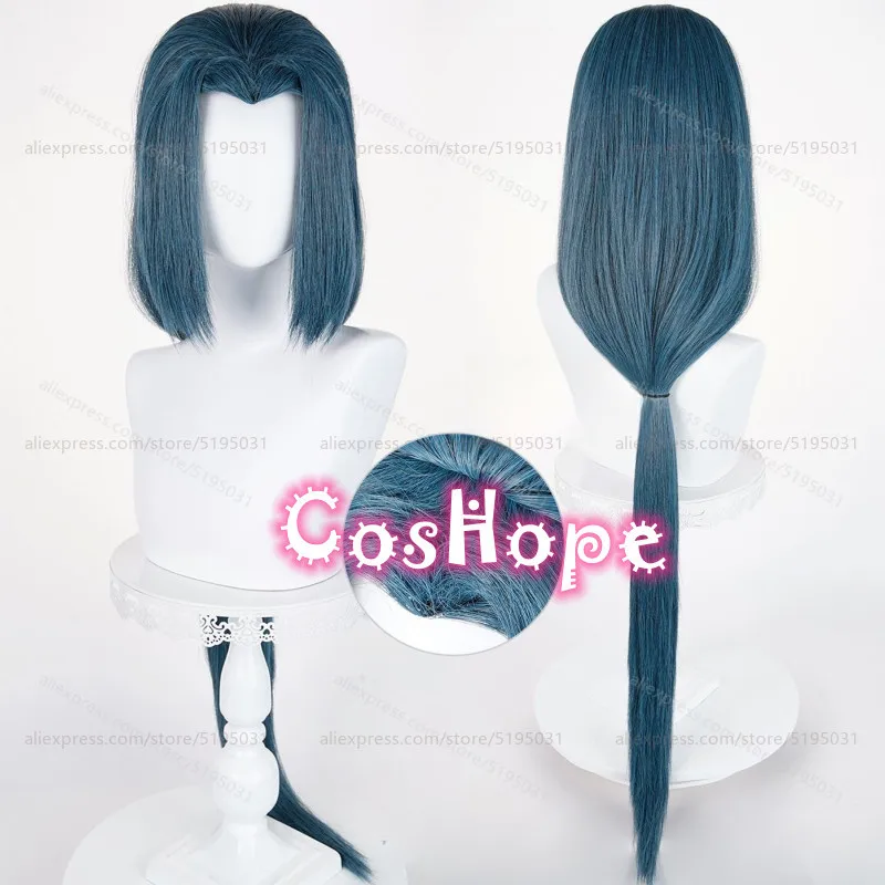 

The Legend of Hei Wuxian Cosplay Wig 100cm Long Blue Gray Wig Anime Heat Resistant Synthetic Wigs for Carnival Halloween Costume
