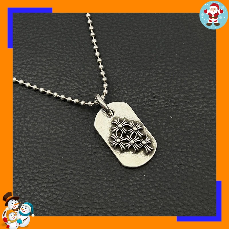 High-end Retro Multi-cross Military Necklace Men's and Women's Personalized Cross Flower Pendant Classic Medium