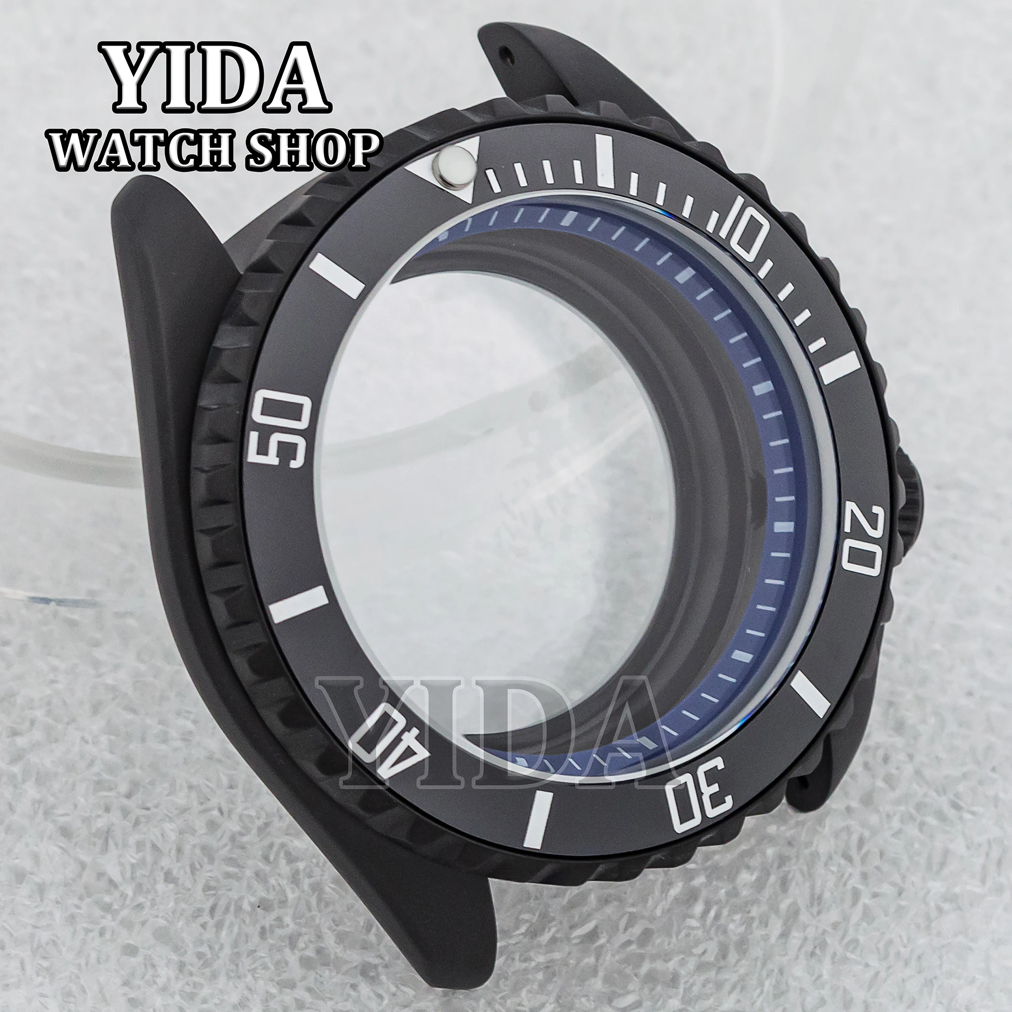 Boîtier de montre de haute qualité 42mm, PVD-noir, accessoires étanches 100M, cristal saphir pour mouvement Nh35 Nh36, pièces Mod à cadran 28.5mm