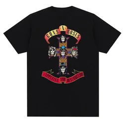 Guns N Roses Graphic Print T Shirt Vintage Rock Band Streetwear Short Sleeve Fashion Casual Summer Crew Neck T Shirt Women