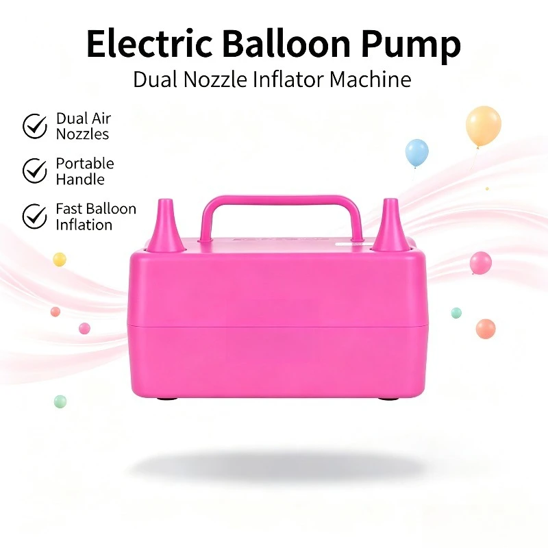 Electric Balloon Inflator Pump, Portable Air Blower, Electric Air Pump for Party Balloon Quick Inflation