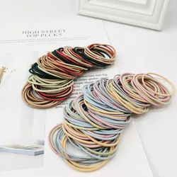 100pcs/Lot Hair Ties Colorful Elastic Rubber Bands Ponytail Hair Scrunchies Headband Accessories Headwear for Women Men Girls