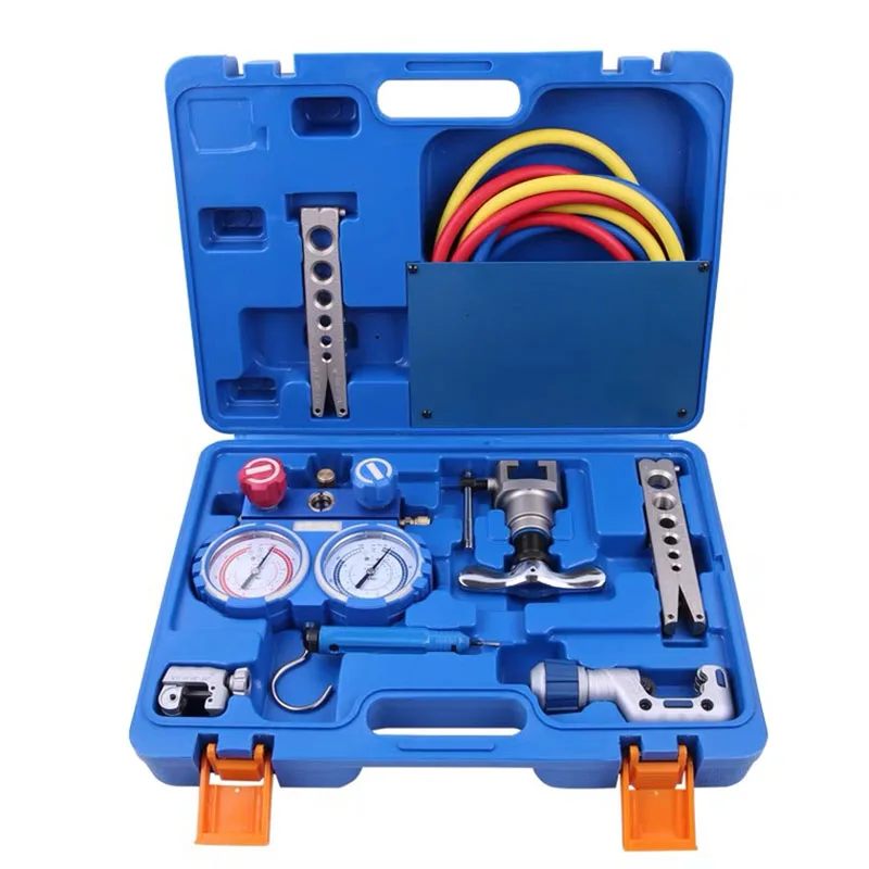 

VTB-5B combination toolbox Manifold Gauge Set Flaring chamfer cutter Refrigeration Integrated flaring tool kits