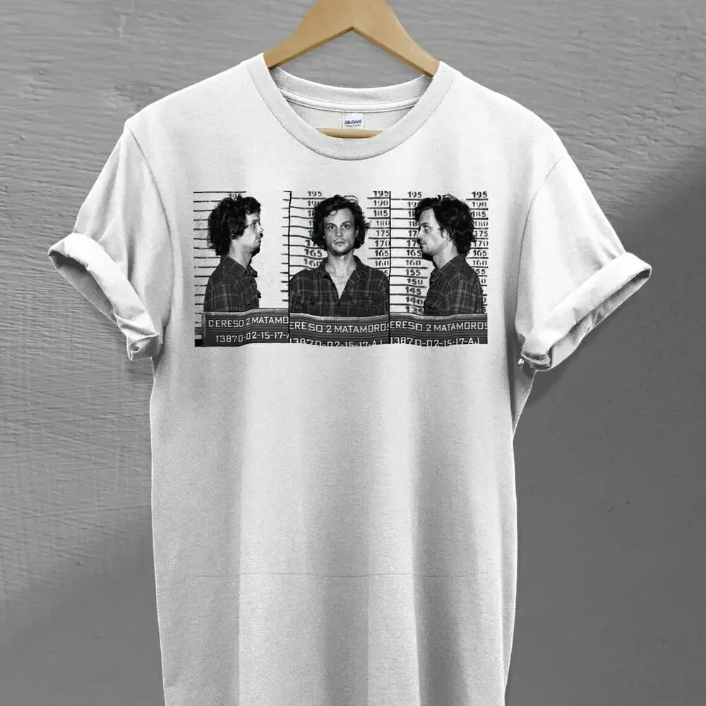 Spencer Reid Mugshot. Criminal Minds TV Series T Shirt Vintage Men Gift Tee