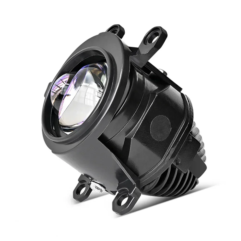 2 Inch Monochrome Three Color Fog Light Assembly Hi-Lo Beam Integrated Lens 12V 40W 6000K for Toyota Honda Universal Car