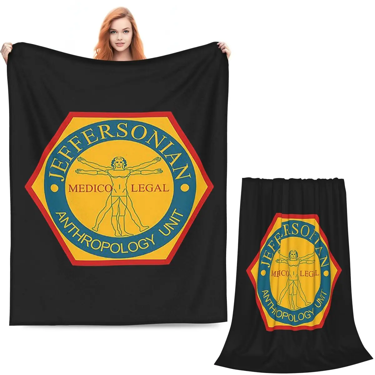 Bones Jeffersonian Institute Logo Blankets Soft Warm Flannel Throw Blanket Plush for Bed Living room Picnic Travel Home Sofa