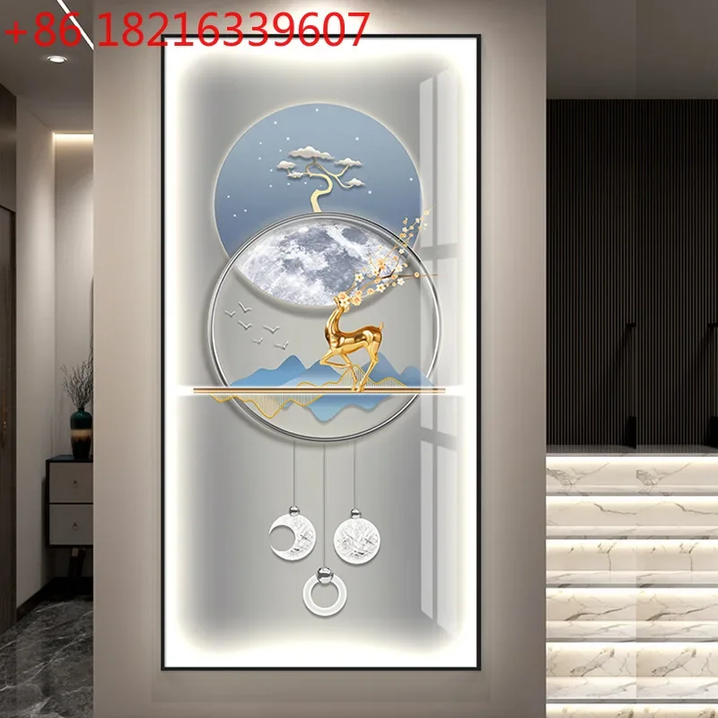 Entry entrance decorative painting vertical plate corridor aisle simple modern hanging painting high-end atmosphere