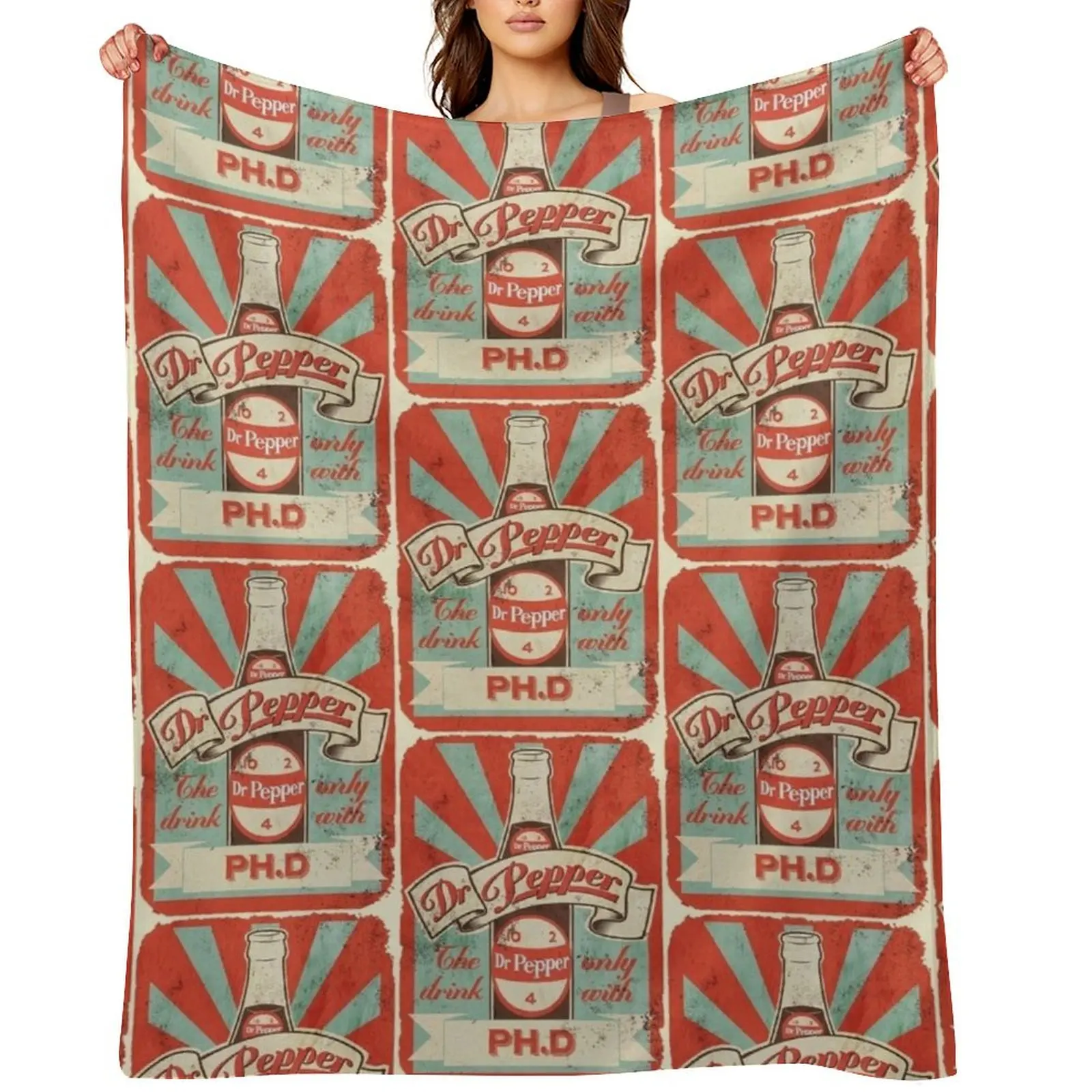 

Dr. Pepper Ph.D. Throw Blanket For Sofa Thin Single Sofa Throw wednesday Blankets