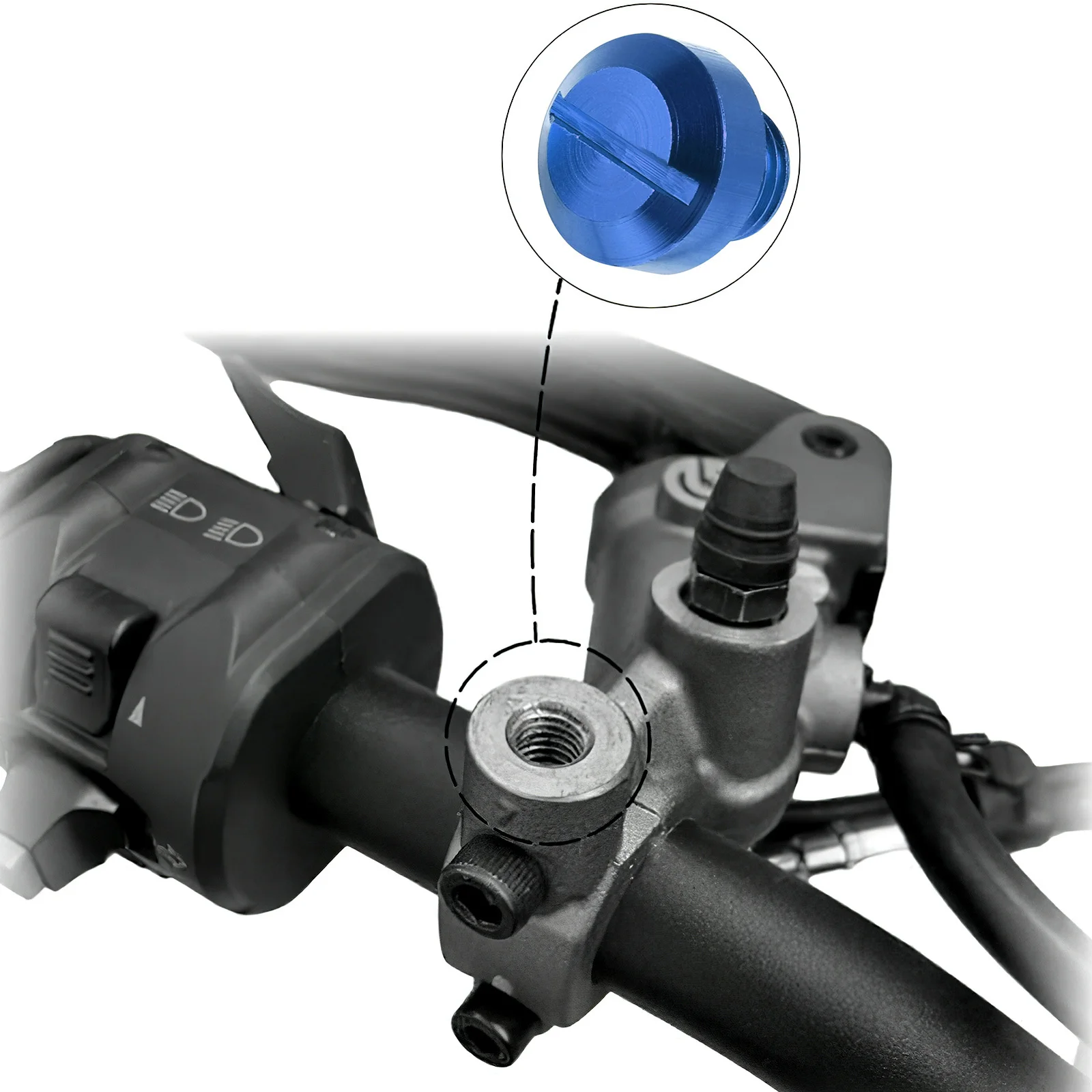 

2Pcs Motorcycle Mirror Hole Screws Aluminum Alloy Durable Replacement Electroplated Covers Protect Rain Dirt Mud Rearview Mirror