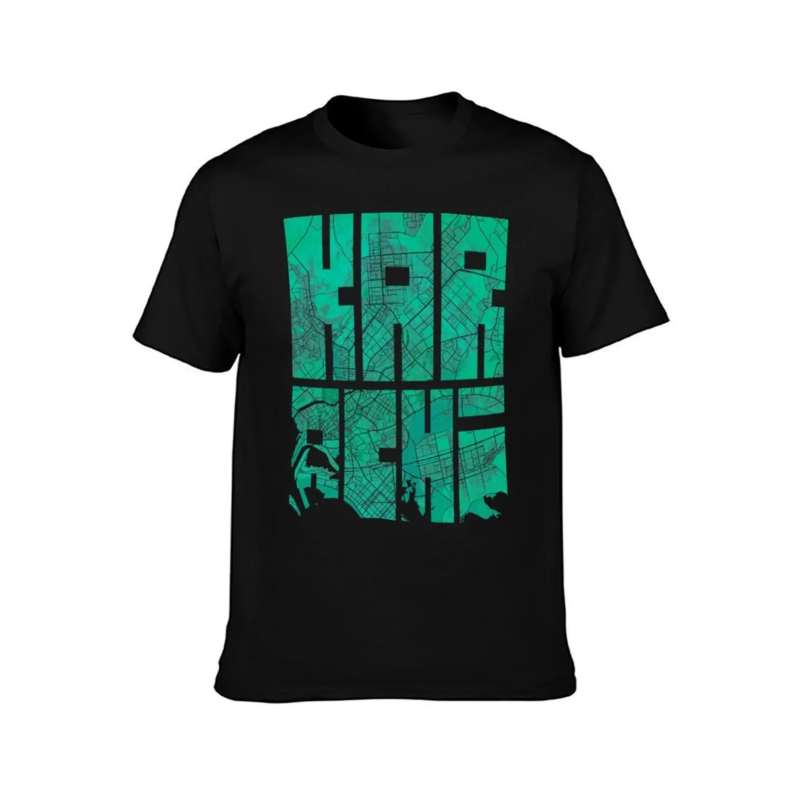 Karachi City Map of Pakistan - Watercolor T-Shirt Plus Size Lightweight Top T-Shirt