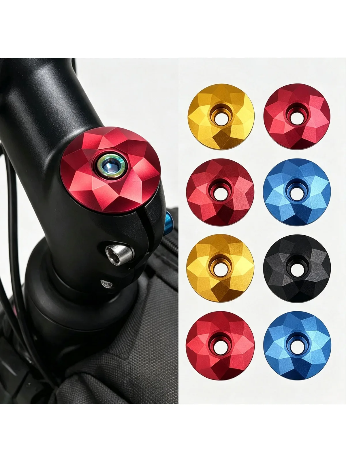 AliExpress NONE Aluminum Alloy Bicycle Headset Cap Burnt Blue Bike Stem Headset Top Cap Cover for 28.6mm Fork Head Tube, Cycling Accessories