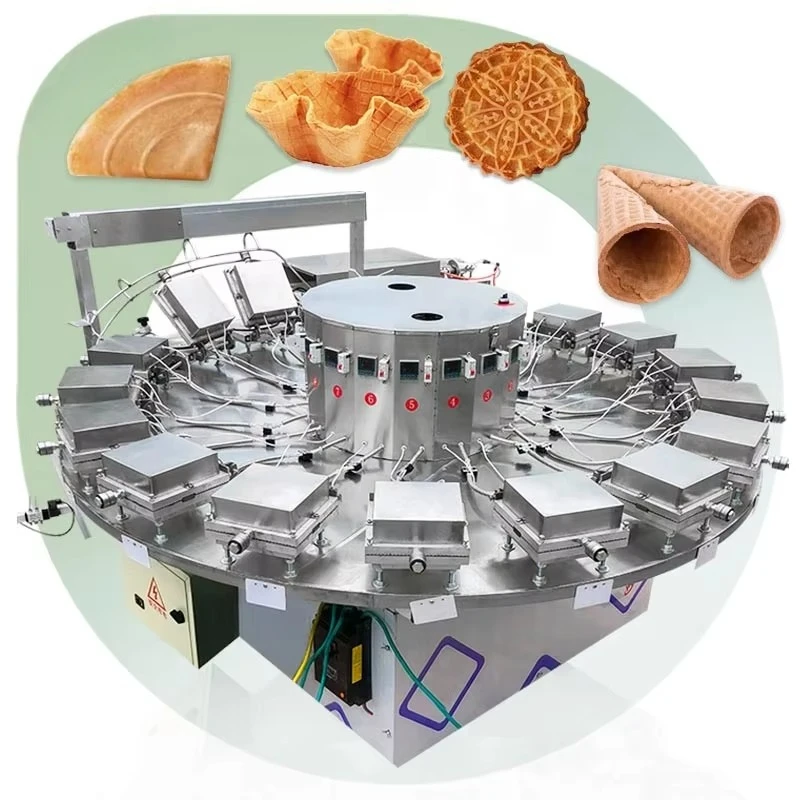 Customized Semi Automatic Stroopwafel Line Cone Waffle Wooden Wafer Biscuit Stick Manufacturing Machinery