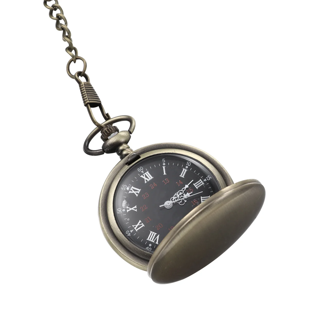 

1Pcs Pocket Watch Classic Alloy Two-Faced Quartz Durable Long Chain Necklace Fashion Classic Pocket Watch