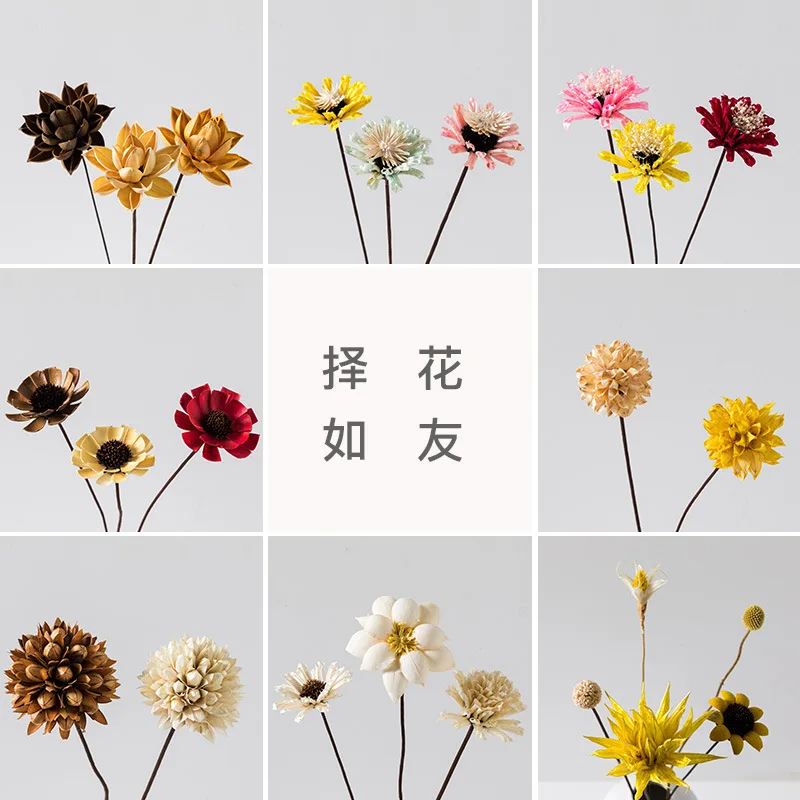 

Simple Air-dried Natural Dried Flower Decoration Home Flower Arrangement INS Small Fresh Handmade Real Flower Photography Props