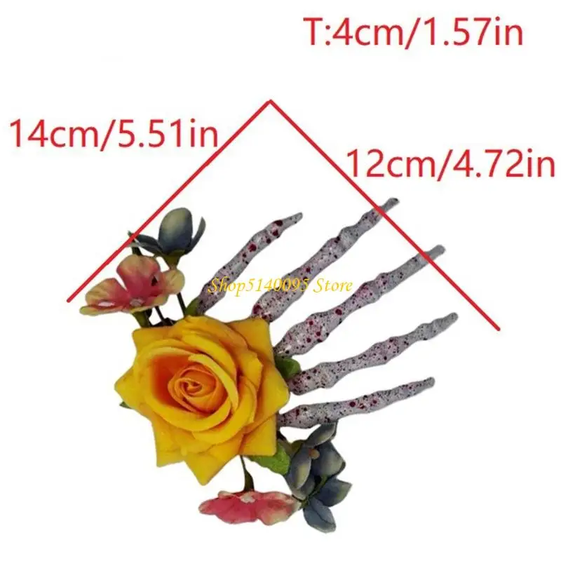 DXAE Fashionable Dark Rose Skeleton Hair Accessory Hair Barrette For Any Occasion
