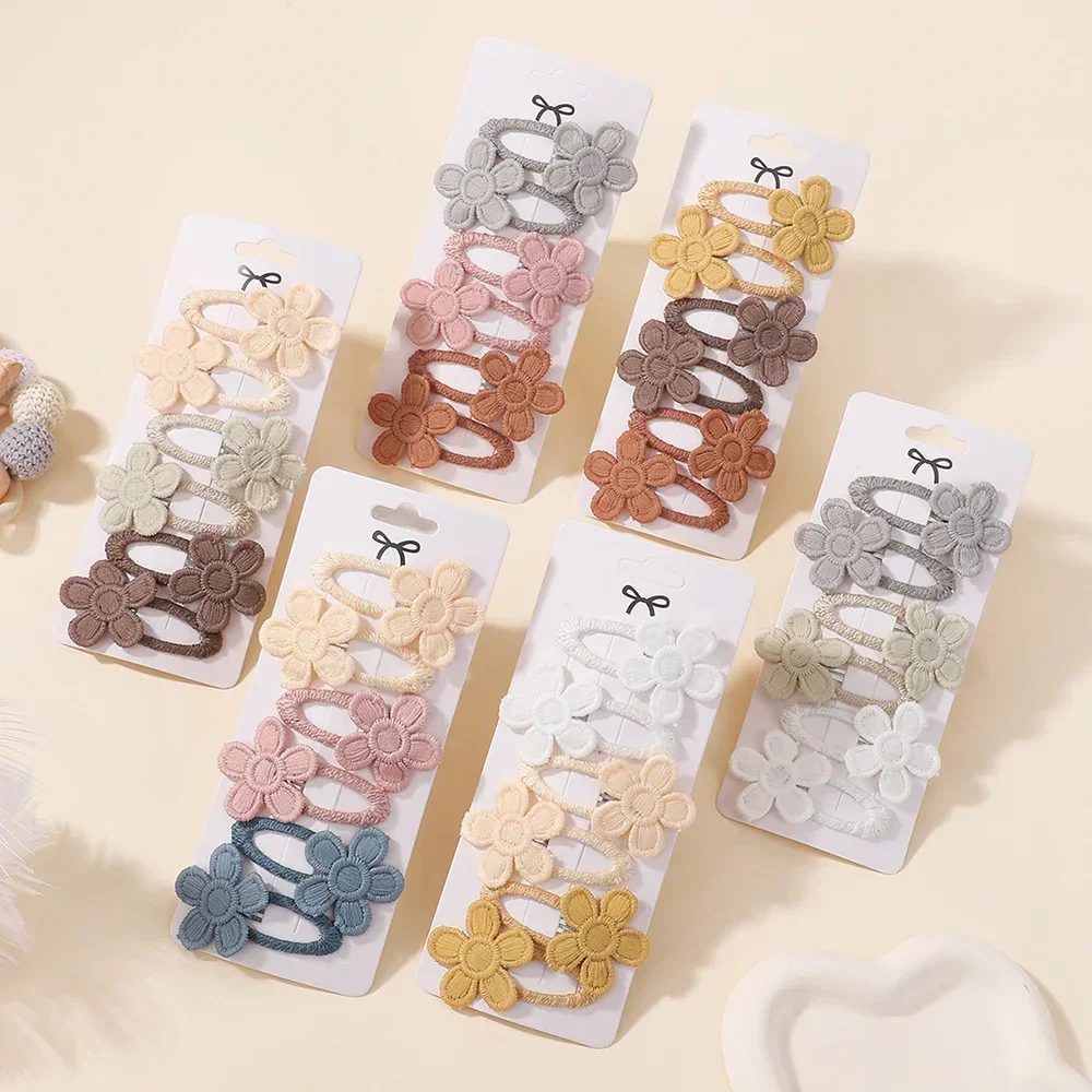 BABY BOWS 6Pcs Daisy Flower Hair Clips for Baby Girls Lovely Hair Bang Side Clip Hairpins Barrette Ins Kid Hair Accessories
