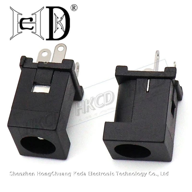 5Pcs DC‑012A Female DC Power Socket 3‑Pin Vertical Through‑Hole 5.5*2.1/2.5mm DC Jack for Electronic Device DIY Replacement