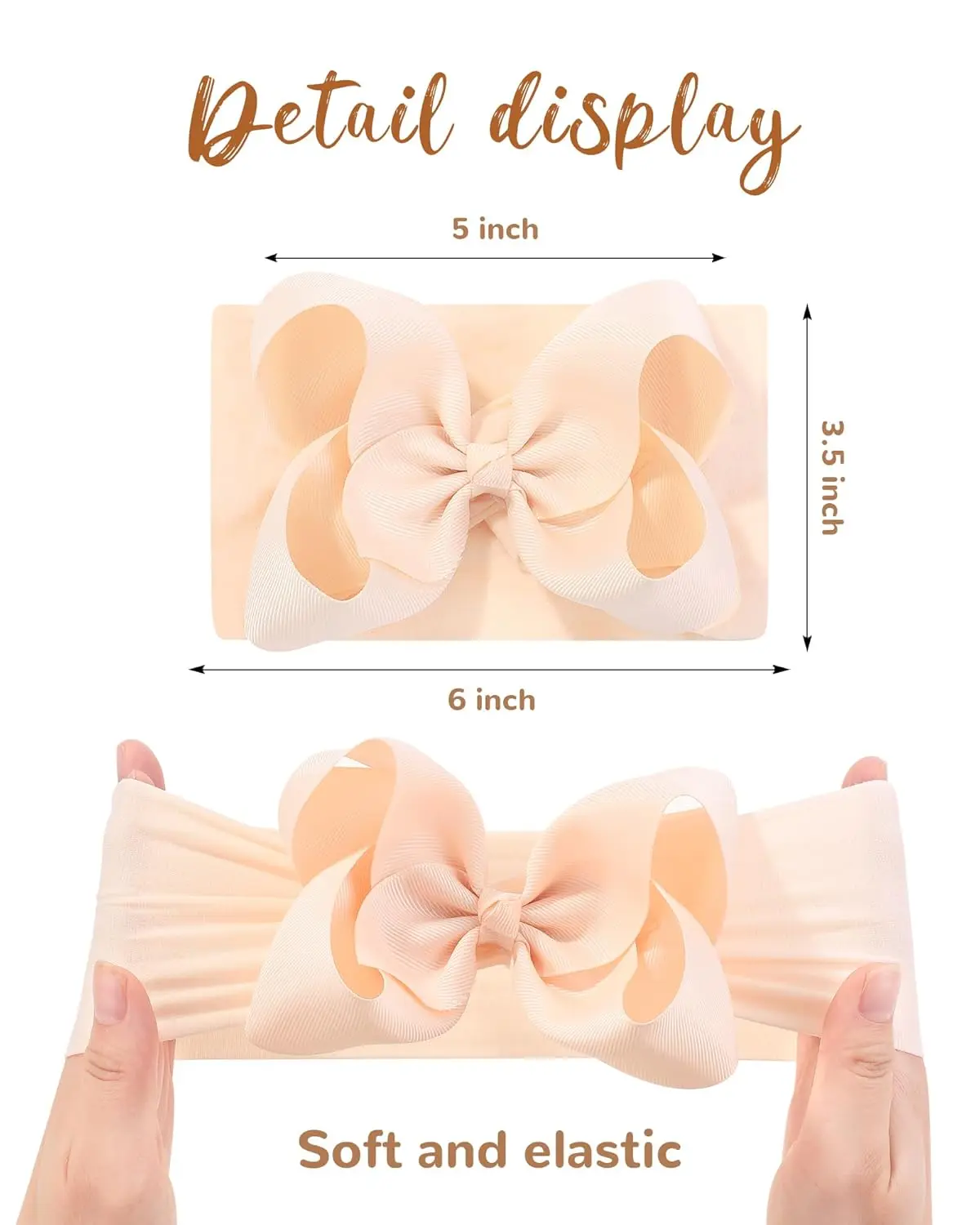 20 pezzi neonate fiocchi fasce fasce per capelli in nylon fiocco in nastro accessori elastici per capelli per neonati neonati bambini piccoli e