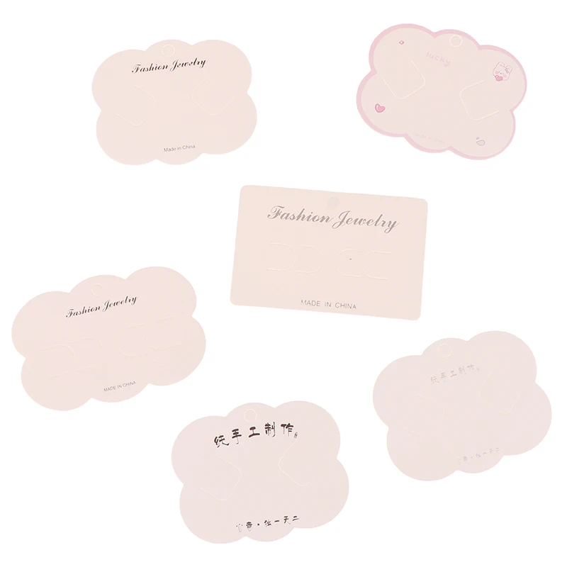 100pcs Cute Headband Hair Clips Jewelry Display Card Blank Paper Card Hairclip Price Tag Hairpin Packaging Cardboard Holde
