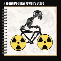 Harong Radiology Skull Enamel Pins Radiation Brooch Funny Medico Lapel Lanyard Bag Coat Accessories Gift for Doctors Student