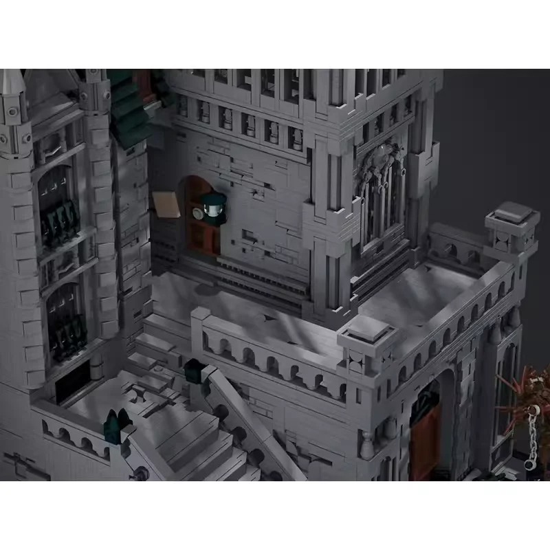 New 6569PCS MOC building blocks Medieval dark Gothic City Bloodborne Church model of Yanam Street DIY child Toy Birthday Gift