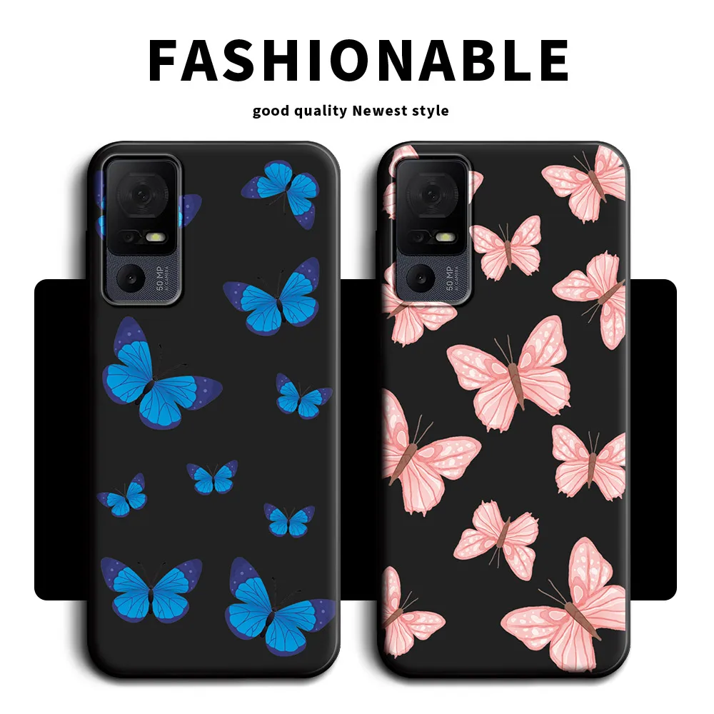 For Lively Jitterbug Smart4 Case Soft Silicone TPU Flower Butterfly Couple Style Phone Case For Jitterbug Smart 4 Back Cover