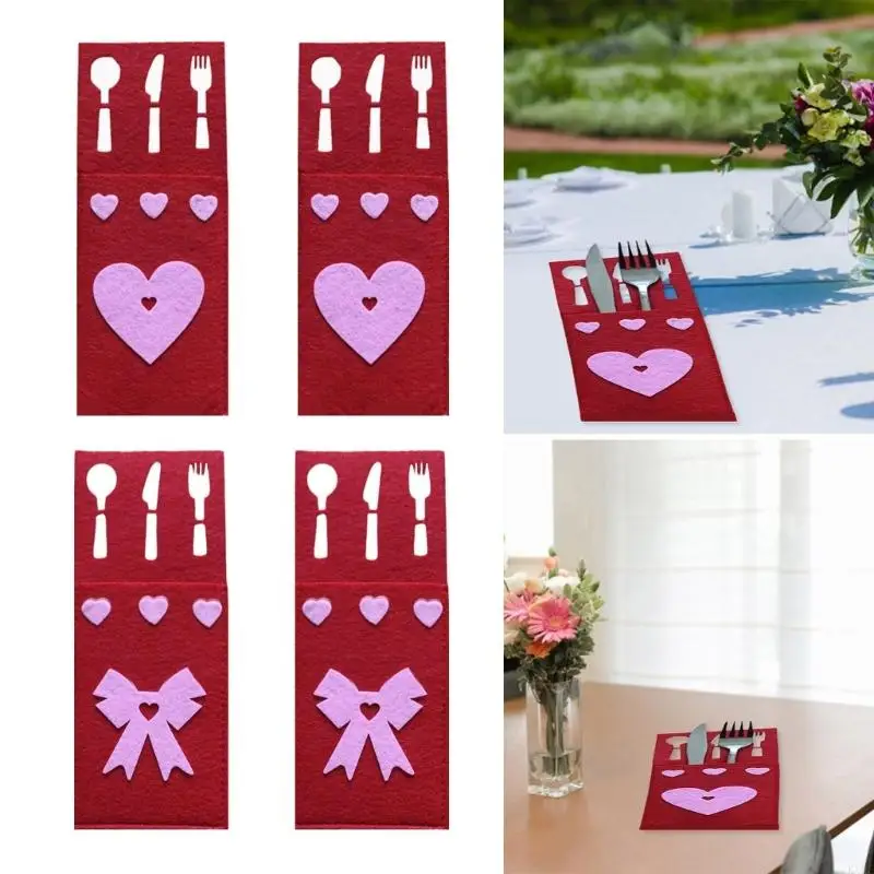 Bộ 4 Túi đồ trang trí trang trí Túi đồ dùng Valentine Day Day Kxre