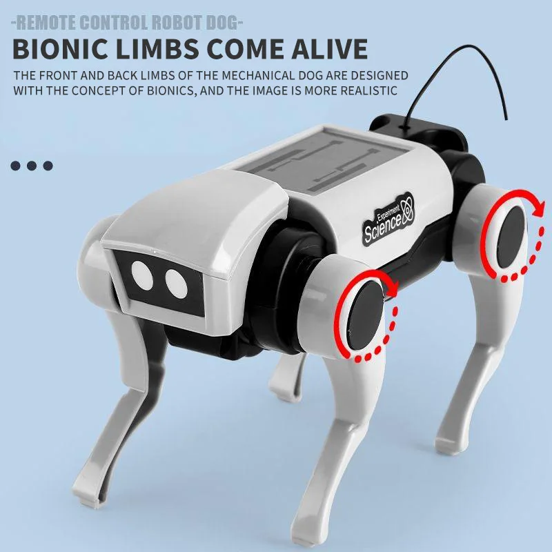 DIY Robot Kit Assemblage Zonne-energie voor kinderen Mechanische hond Elektrisch dier Zonnepoppen Leuk educatief speelgoed Kinderen Geschenken