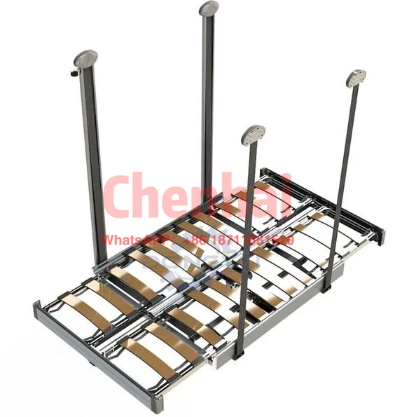 

Customized New Design Motorhome Motorized Electric Lift Up Bed Frame With Extra Storage Space