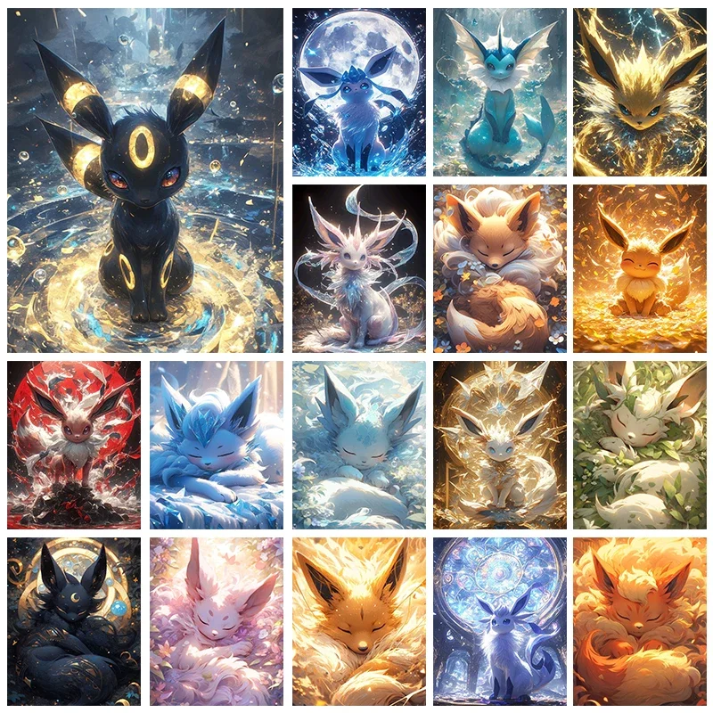 Japanese anime diamond painting kit Pokemon Eevee embroidered diamond DIY mosaic home decoration children's gift