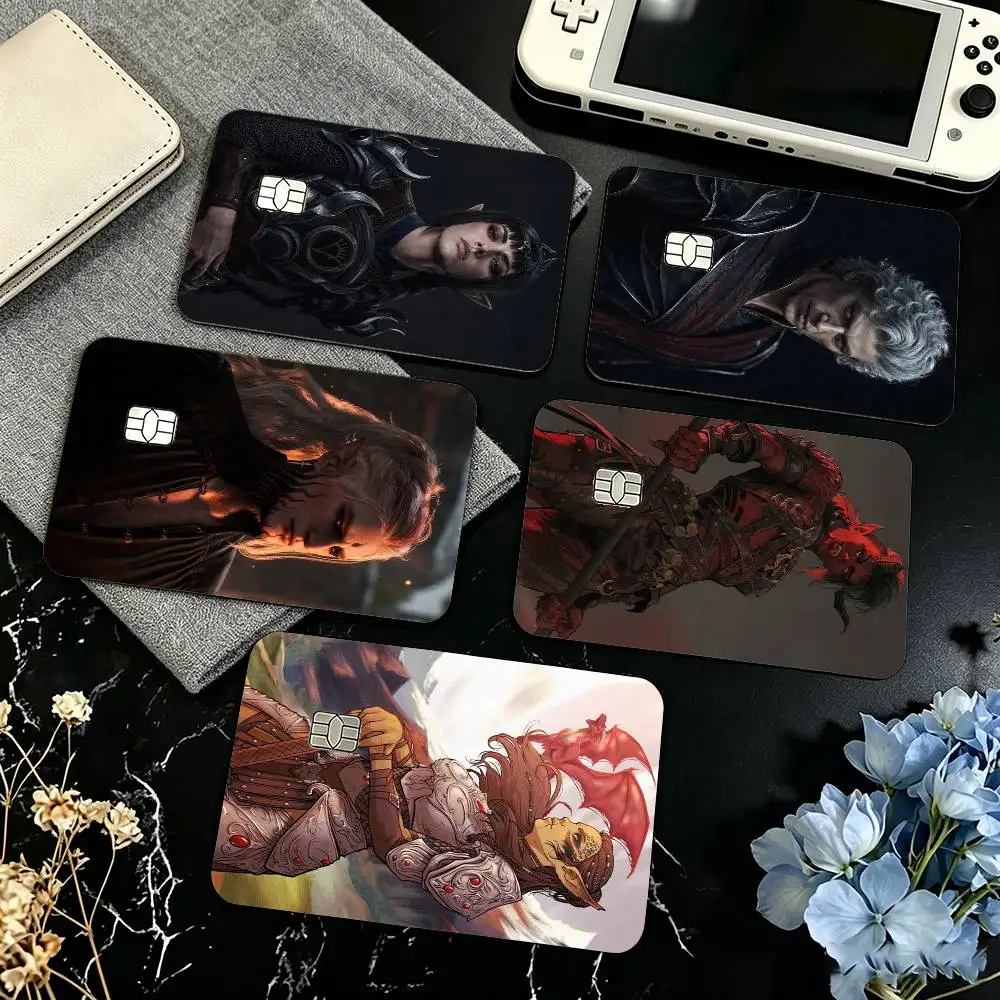 Game B-Baldurs Gate Anime Credit Card HD Stickers Small Chip Waterproof Sticker Game Card Decal Gift