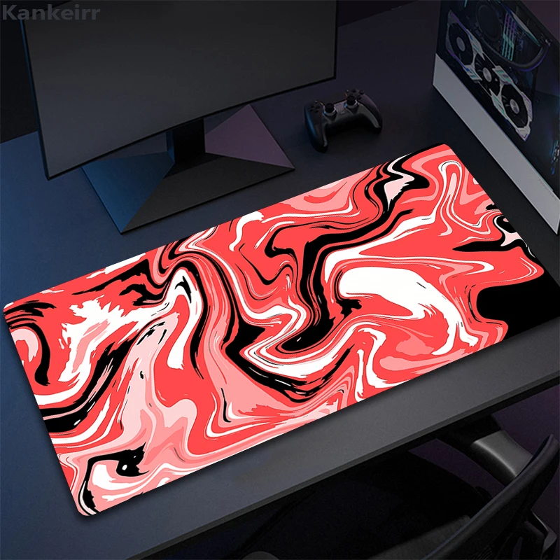 Computer Mouse Pad Strata Liquid Gaming Accessory Mousepad Black White Large Desk Mat Gamer Rubber XXL 50x100 Mause Carpet Run