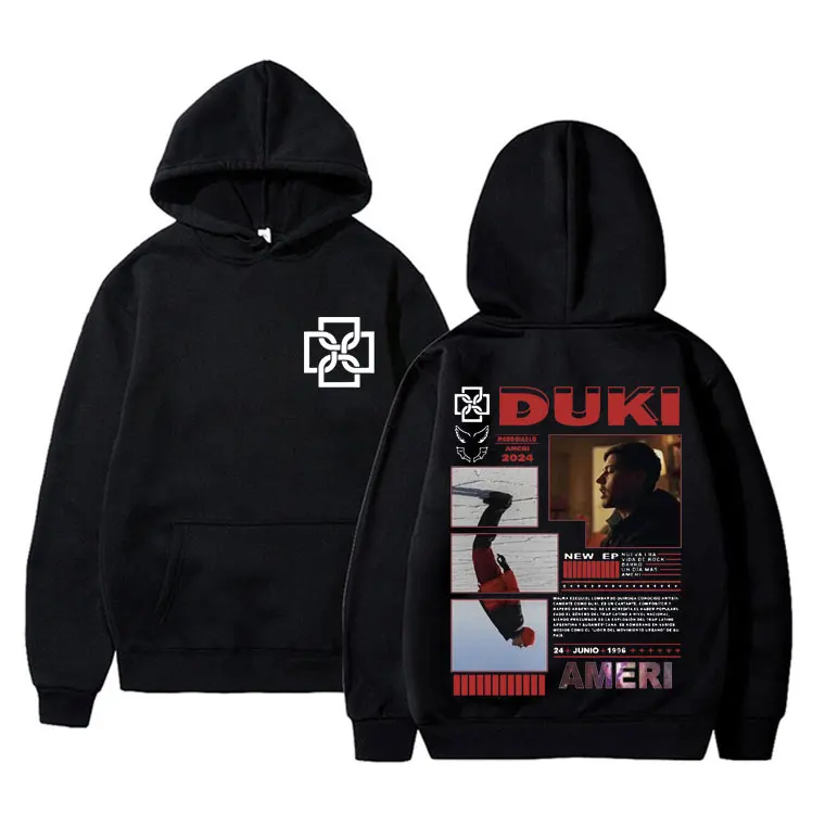 

Rapper Duki Ameri Print Hoodies Men Women Clothing Fashion Hip Hop Oversized Sweatshirt Men's Long Sleeve Cotton Hooded Pullover