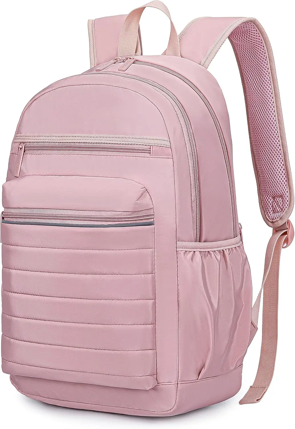 

Women's Travel Backpack with Laptop Compartment, Water-Resistant College Bookbag in Light Pink