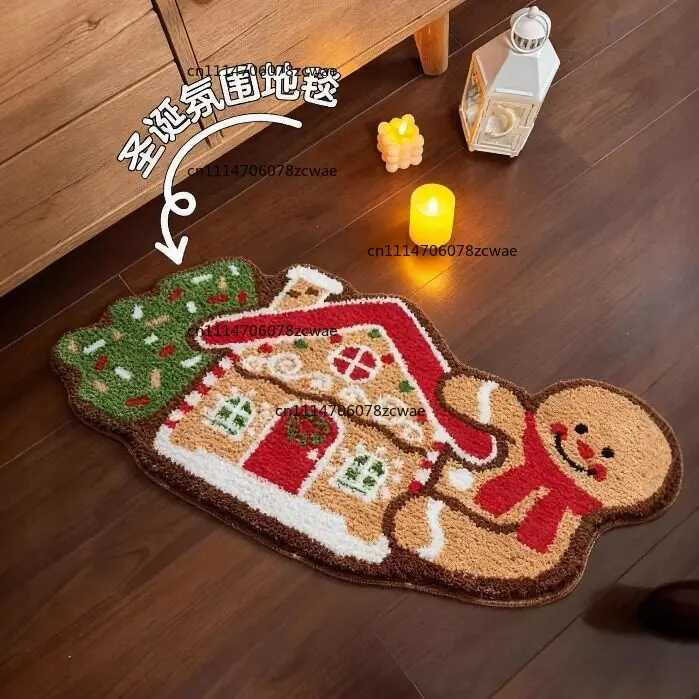 Christmas Snowman Rug Living Room Bedroom Bedside Floor Mat Cozy Room Decor Home Decoration