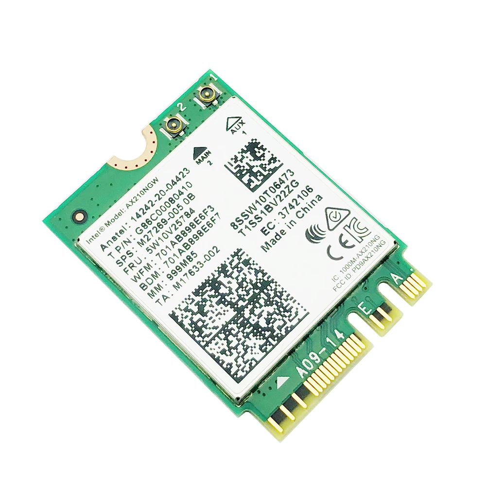 WiFi 6E Intel AX210 AX210NGW Tri Band 2.4G/5G/6G 802.11AX 5374M Bluetooth 5.2 WiFi 6 Wireless M.2 Network Adapter Wlan WiFi Card