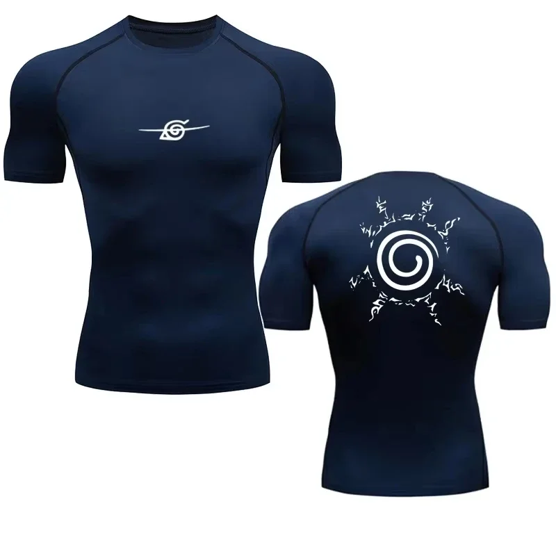 Camisas De compressão Masculinas Anime Esporte Secagem rápida ginásio Tshirts Fitness Topos T verão Outono Masculino