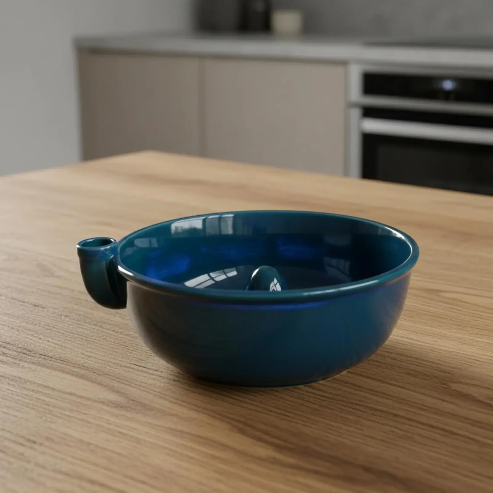 Green Ceramic Fruit Bowl with Drainage Core and Handle for Rinsing Produce Kitchen Sink Colander Bowl for Grapes Berries Leaves