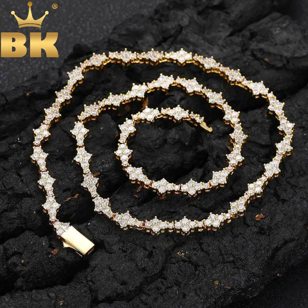 

THE BLING KING Honeycomb Tennis Chain Necklace Prong Setting 5A Cubic Zirconia Choker HipHop Fashion Jewelry For Party Gift