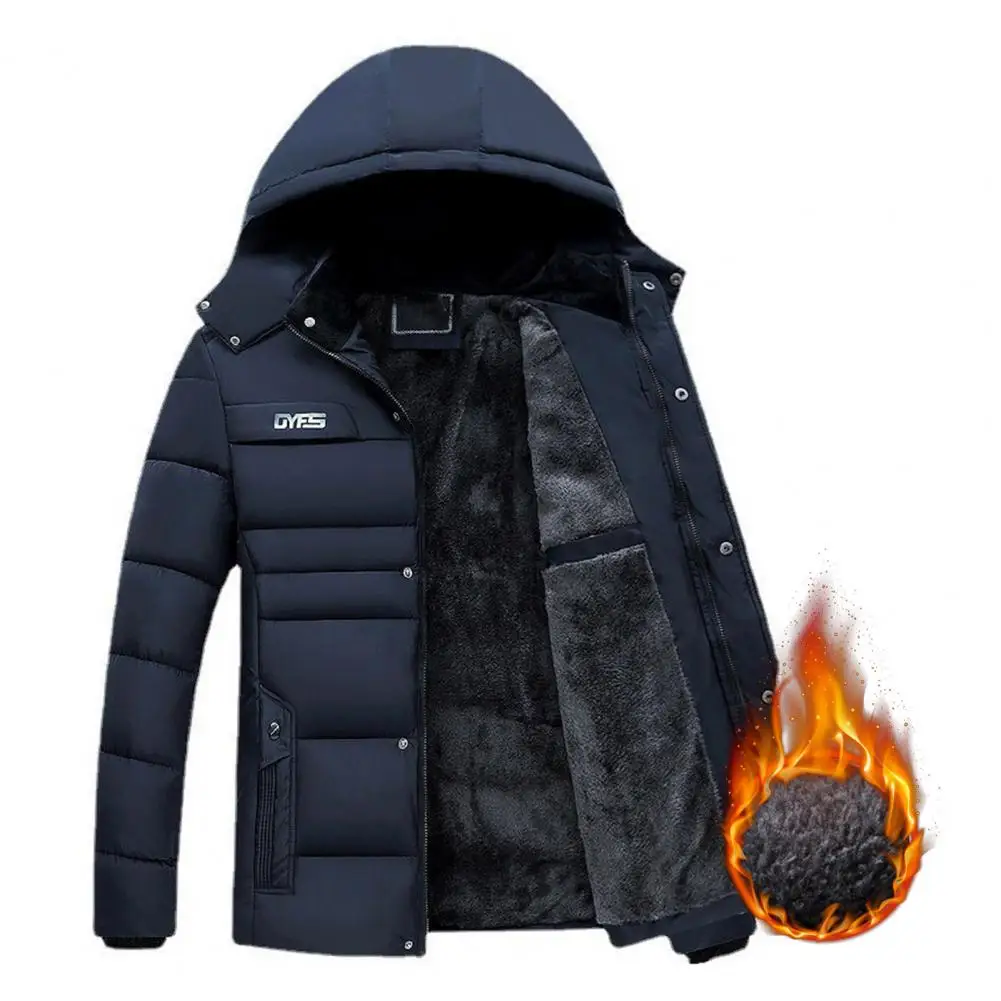 Parka grossa com capuz quente masculina, Casaco de inverno Windproof, Parkas Masculino, Roupas da moda