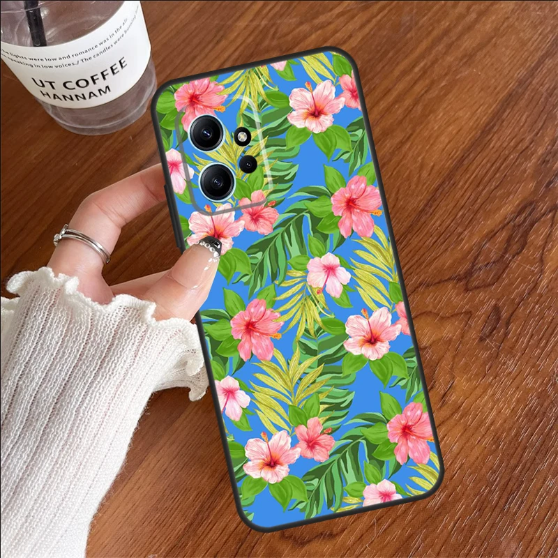 حافظة هجينة على شكل زهور الكركديه لهاتف Xiaomi Redmi 13C 14C 10C 12C Redmi Note 14 12 11 9 10 13 Pro 9S 10S 11S 12S