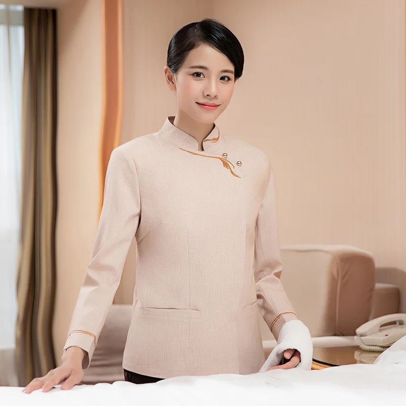 

Cleaning Work Uniform for Women Property Hotel Room Cleaner Auntie GuesthousePABreathable Waiter Long Sleeve Autumn Winter Outfi