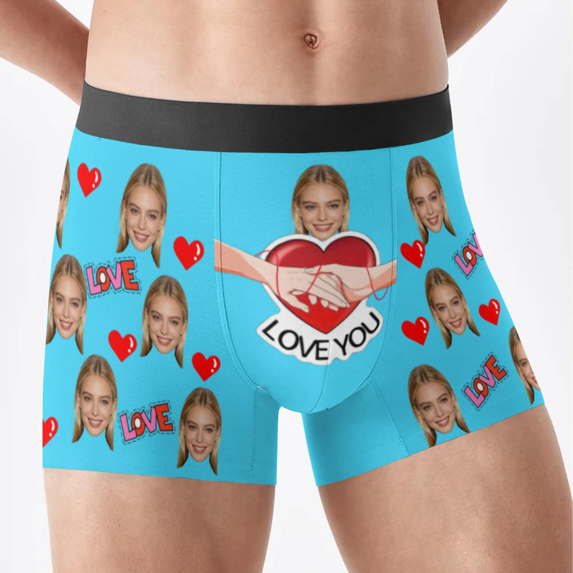 Personalized facial photos customized underwear  flat cornered men's Valentine's Day gift for husband  anniversary gift for fath